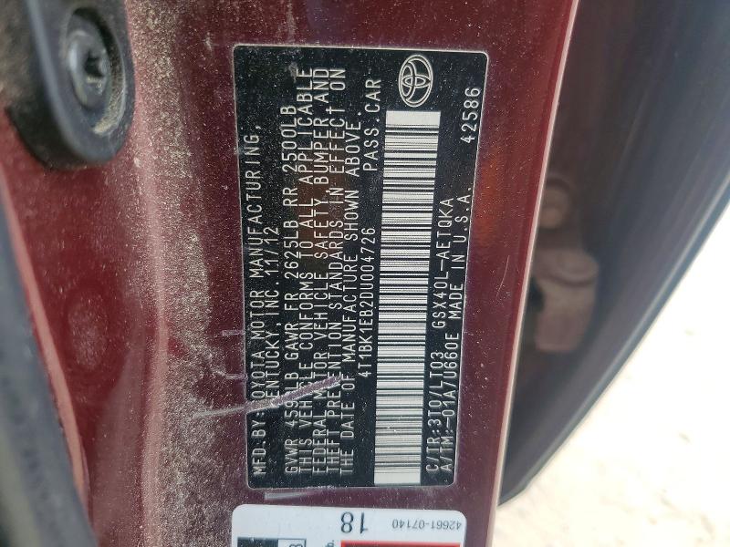 Продажа на аукционе авто 2013 Toyota Avalon, vin: 4T1BK1EB2DU004726, номер лота: 49621946