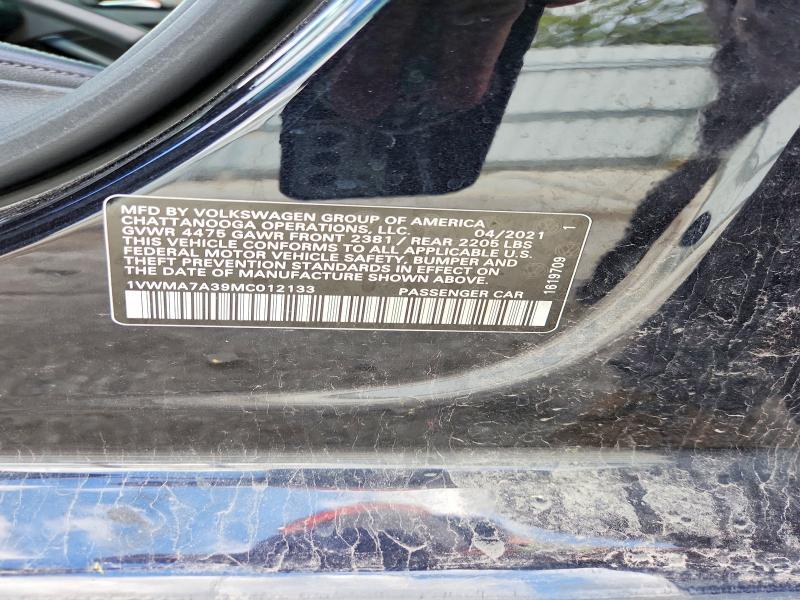 Продаж на аукціоні авто 2021 Volkswagen Passat, vin: 1VWMA7A39MC012133, номер лоту: 50436946