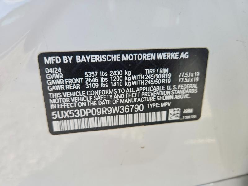 Продажа на аукционе авто 2024 Bmw X3, vin: 5UX53DP09R9W36790, номер лота: 50796826