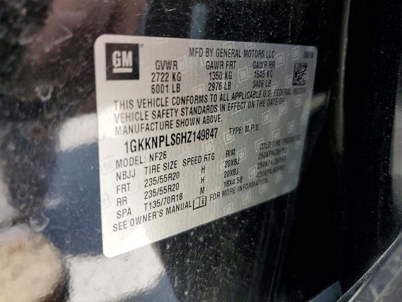 Продажа на аукционе авто 2017 Gmc Acadia, vin: 1GKKNPLS6HZ149847, номер лота: 51341876