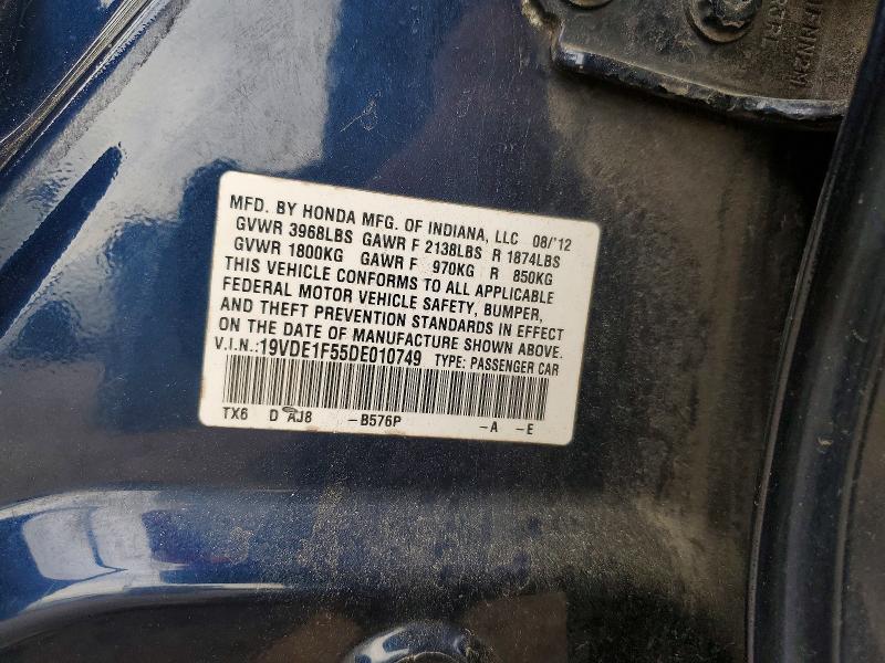 50764536 :رقم المزاد ، 19VDE1F55DE010749 vin ، 2013 Acura Ilx مزاد بيع