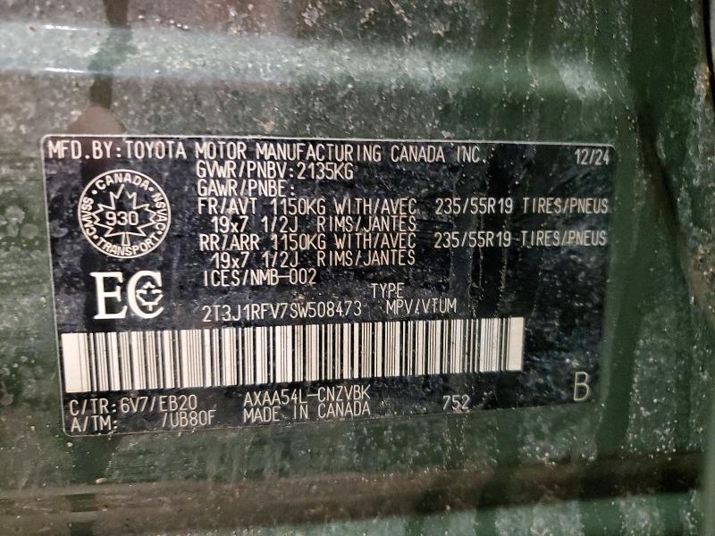 2025 Toyota Rav4 მანქანა იყიდება აუქციონზე, vin: 2T3J1RFV7SW508473, აუქციონის ნომერი: 49380126