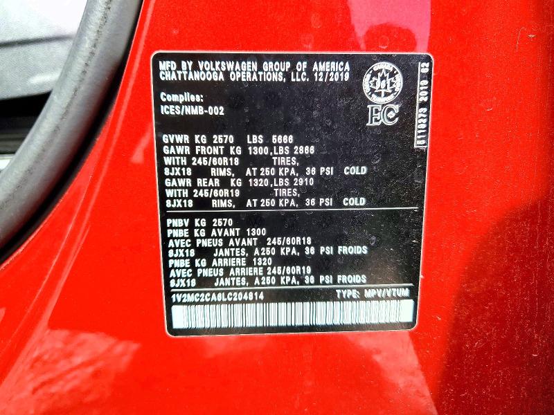 Aukcja sprzedaży 2020 Volkswagen Atlas Cross Sport, vin: 1V2MC2CA6LC204814, numer aukcji: 48866406