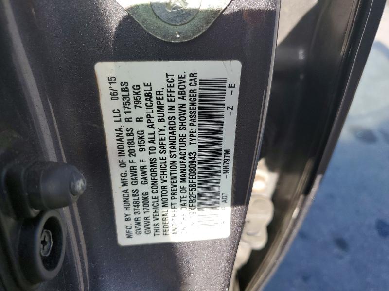 Aukcja sprzedaży 2015 Honda Civic, vin: 19XFB2F58FE080943, numer aukcji: 50554286