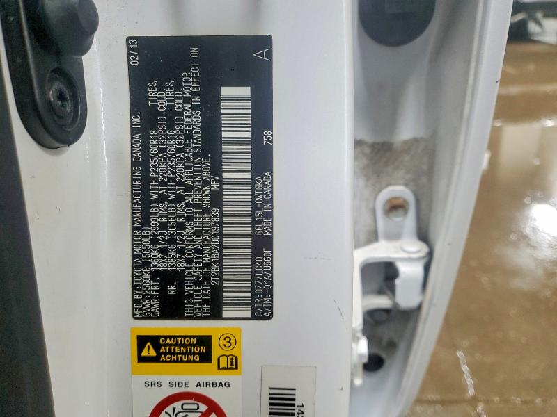 48526246 :رقم المزاد ، 2T2BK1BA2DC197839 vin ، 2013 Lexus Rx 350 مزاد بيع