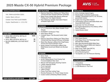 Продажа на аукционе авто 2025 Mazda Cx-50, vin: 7MMVAADW5SN130854, номер лота: 48826786