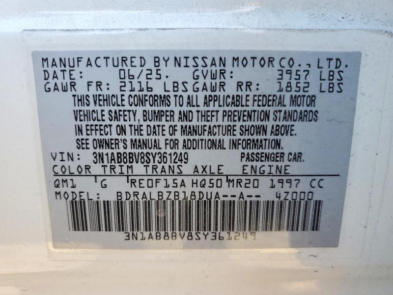 48227616 :رقم المزاد ، 3N1AB8BV8SY361249 vin ، 2025 Nissan Sentra مزاد بيع