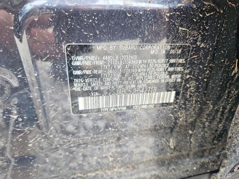 Aukcja sprzedaży 2018 Subaru Forester, vin: JF2SJABC5JH542718, numer aukcji: 49042926