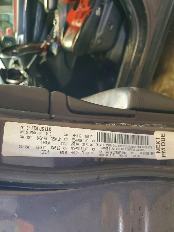 Aukcja sprzedaży 2019 Jeep Grand Cherokee, vin: 1C4RJFBG7KC762597, numer aukcji: 48285096