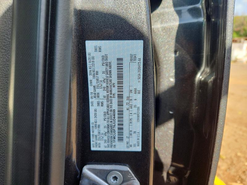 Aukcja sprzedaży 2018 Ford Escape, vin: 1FMCU0F76JUD44699, numer aukcji: 51872646