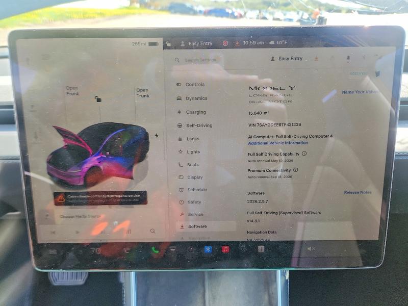 2026 Tesla Model Y მანქანა იყიდება აუქციონზე, vin: 7SAYGDEE6TF421336, აუქციონის ნომერი: 51372056