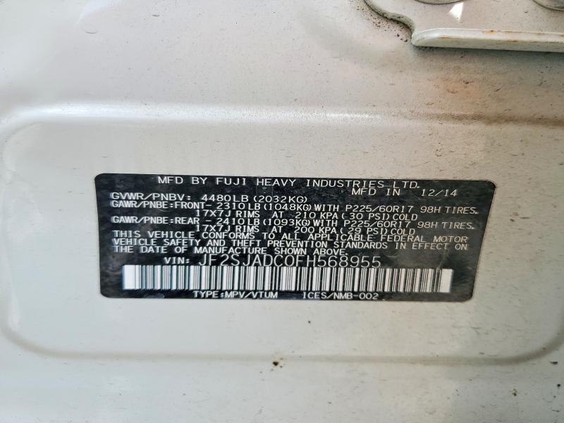 Aukcja sprzedaży 2015 Subaru Forester, vin: JF2SJADC0FH568955, numer aukcji: 51548086