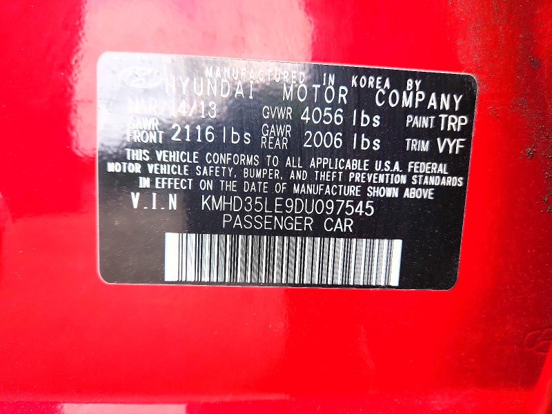 50071766 :رقم المزاد ، KMHD35LE9DU097545 vin ، 2013 Hyundai Elantra Gt مزاد بيع