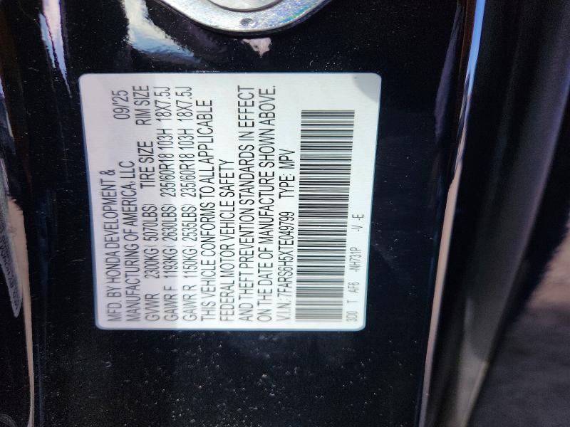 51548426 :رقم المزاد ، 7FARS6H5XTE049799 vin ، 2026 Honda Cr-v مزاد بيع