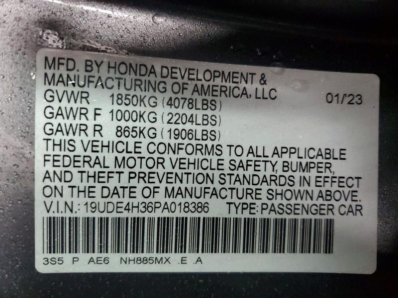 48463146 :رقم المزاد ، 19UDE4H36PA018386 vin ، 2023 Acura Integra مزاد بيع