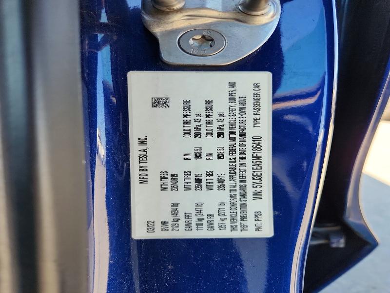 Aukcja sprzedaży 2022 Tesla Model 3, vin: 5YJ3E1EA5NF186410, numer aukcji: 49300926