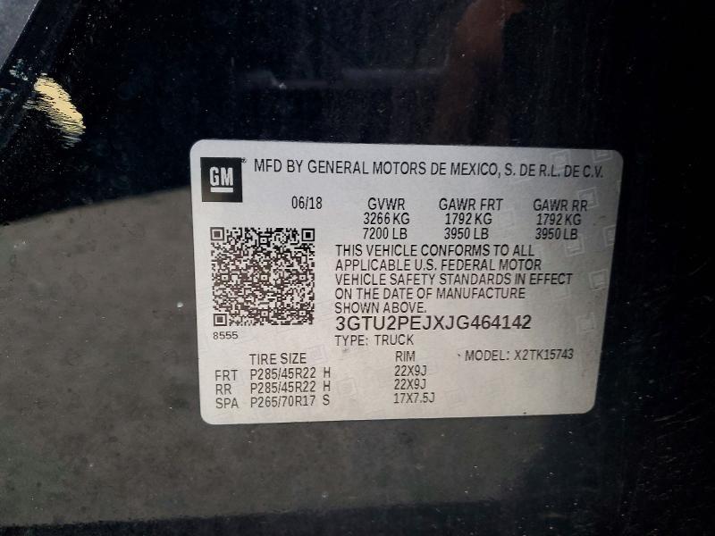 2018 Gmc Sierra მანქანა იყიდება აუქციონზე, vin: 3GTU2PEJXJG464142, აუქციონის ნომერი: 48474696