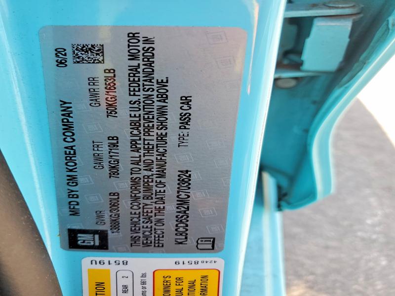 Продаж на аукціоні авто 2021 Chevrolet Spark, vin: KL8CD6SA2MC703624, номер лоту: 50526126