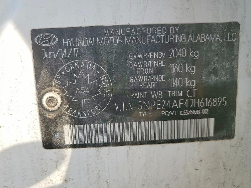 Aukcja sprzedaży 2018 Hyundai Sonata, vin: 5NPE24AF4JH616895, numer aukcji: 49235956