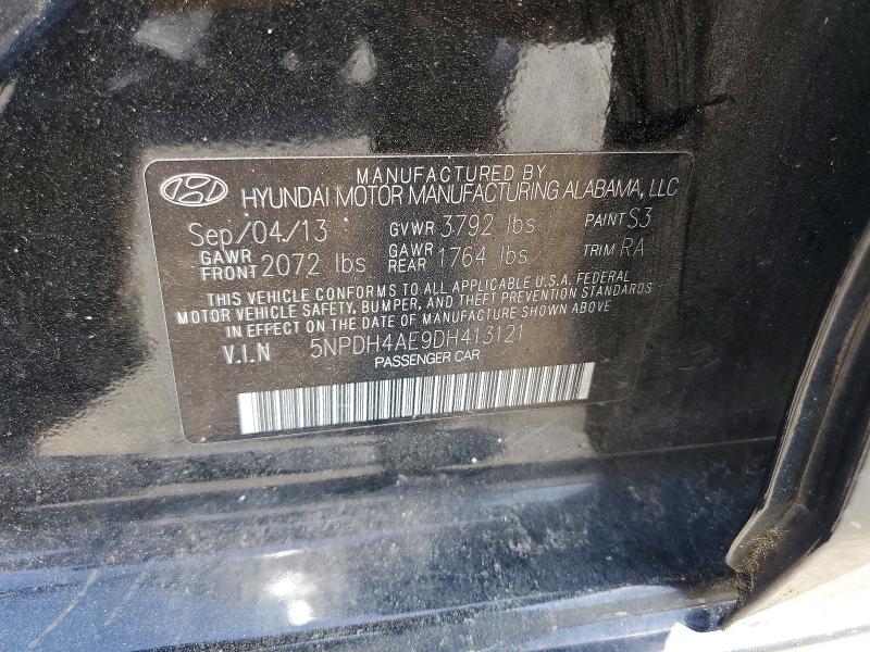 Продаж на аукціоні авто 2013 Hyundai Elantra, vin: 5NPDH4AE9DH413121, номер лоту: 48013616