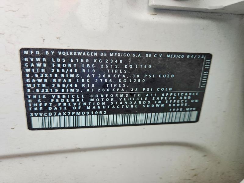 Продажа на аукционе авто 2023 Volkswagen Tiguan, vin: 3VVCB7AX7PM091952, номер лота: 51027616