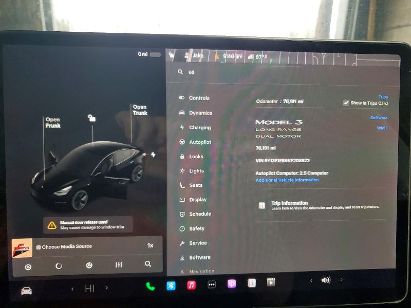 Продажа на аукционе авто 2019 Tesla Model 3, vin: 5YJ3E1EB6KF208872, номер лота: 47981466