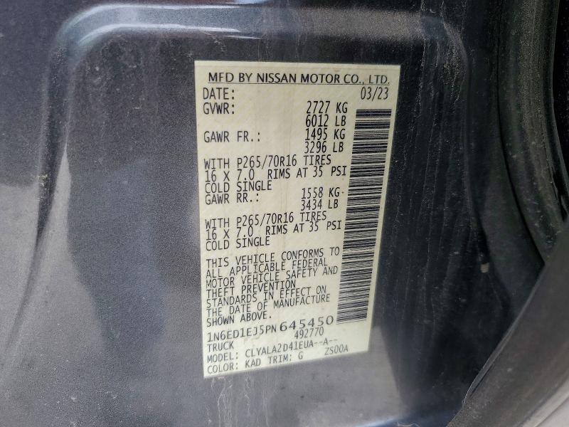 Продажа на аукционе авто 2023 Nissan Frontier, vin: 1N6ED1EJ5PN645450, номер лота: 49857436