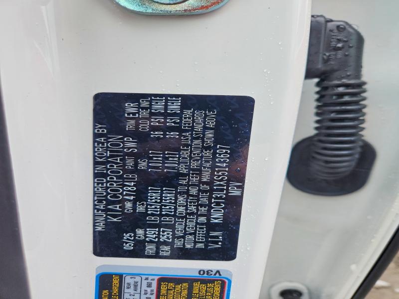 51876606 :رقم المزاد ، KNDCT3L1XS5143697 vin ، 2025 Kia Niro مزاد بيع