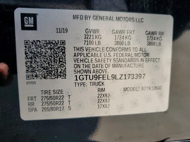 Продажа на аукционе авто 2020 Gmc Sierra, vin: 1GTU9FEL9LZ173397, номер лота: 48999026
