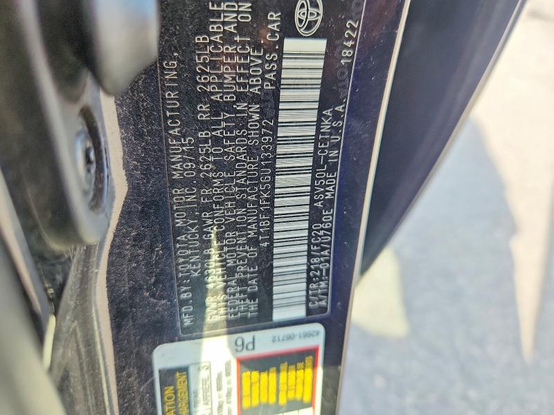 48017416 :رقم المزاد ، 4T1BF1FK5GU133972 vin ، 2016 Toyota Camry مزاد بيع