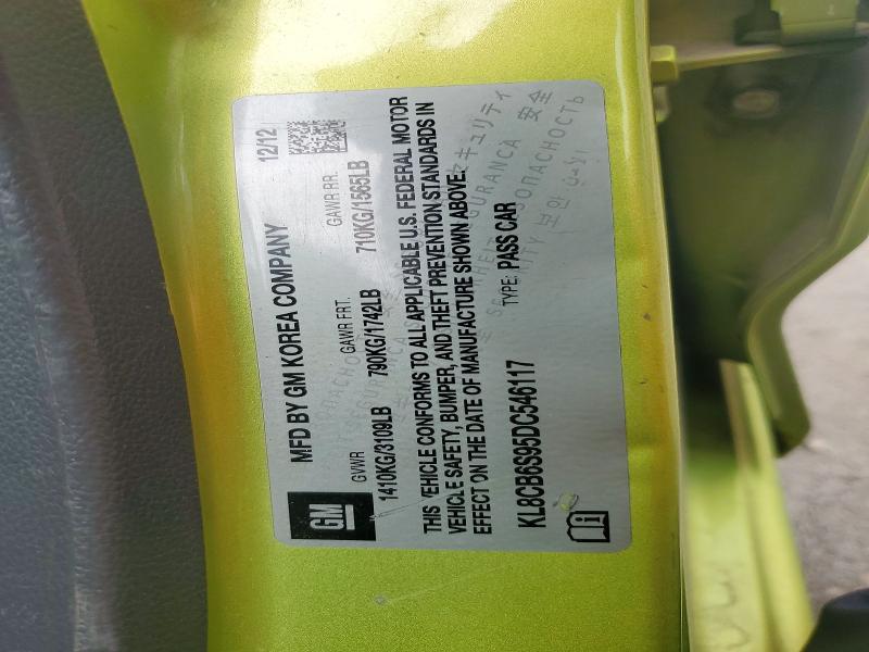 Продаж на аукціоні авто 2013 Chevrolet Spark, vin: KL8CB6S95DC546117, номер лоту: 51366886
