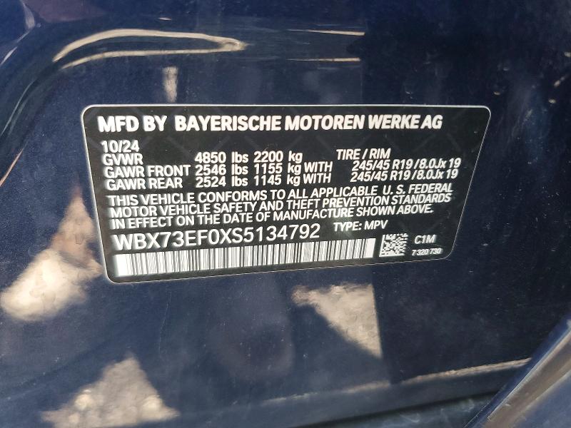 Продаж на аукціоні авто 2025 Bmw X1, vin: WBX73EF0XS5134792, номер лоту: 49090926