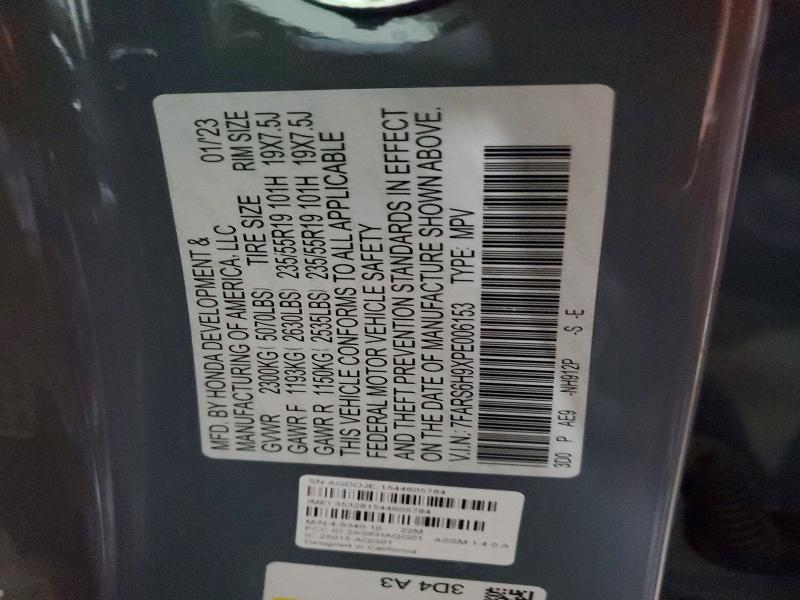 51453696 :رقم المزاد ، 7FARS6H9XPE006153 vin ، 2023 Honda Cr-v مزاد بيع