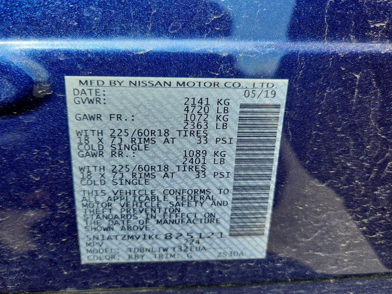 Aukcja sprzedaży 2019 Nissan Rogue, vin: 5N1AT2MV1KC825121, numer aukcji: 49181066
