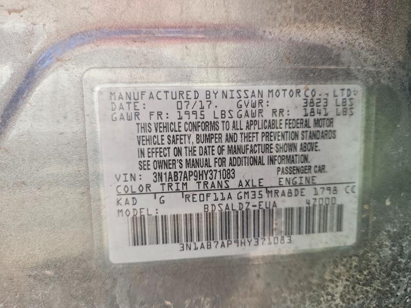 Продаж на аукціоні авто 2017 Nissan Sentra, vin: 3N1AB7AP9HY371083, номер лоту: 49434996
