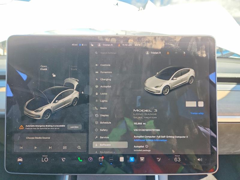 Продажа на аукционе авто 2019 Tesla Model 3, vin: 5YJ3E1EB1KF511168, номер лота: 48076346