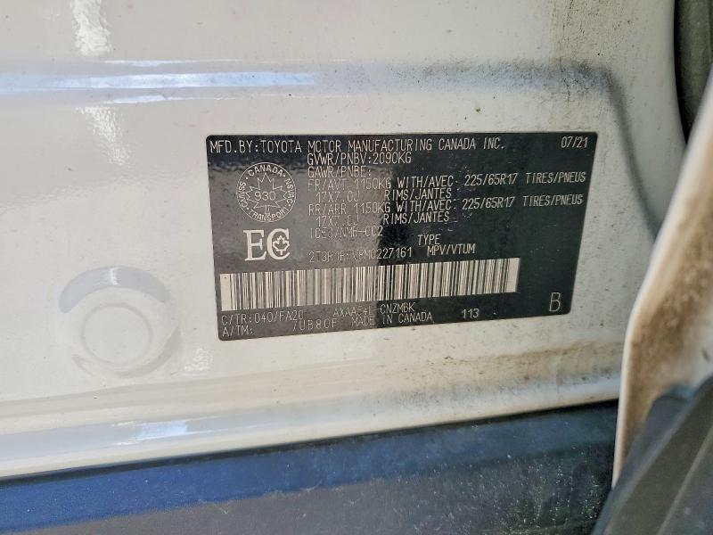 Aukcja sprzedaży 2021 Toyota Rav4, vin: 2T3R1RFV8MC227161, numer aukcji: 49487186