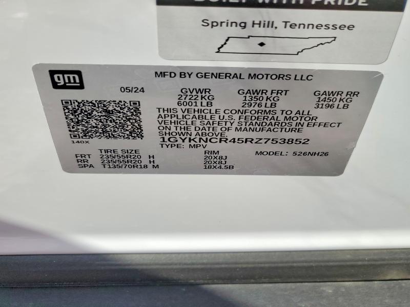 2024 Cadillac Xt5 მანქანა იყიდება აუქციონზე, vin: 1GYKNCR45RZ753852, აუქციონის ნომერი: 48491316