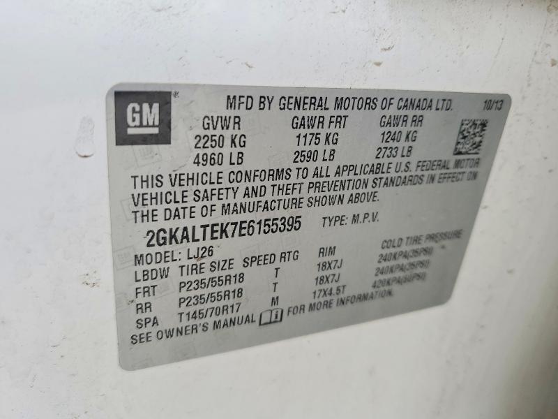 50670296 :رقم المزاد ، 2GKALTEK7E6155395 vin ، 2014 Gmc Terrain مزاد بيع