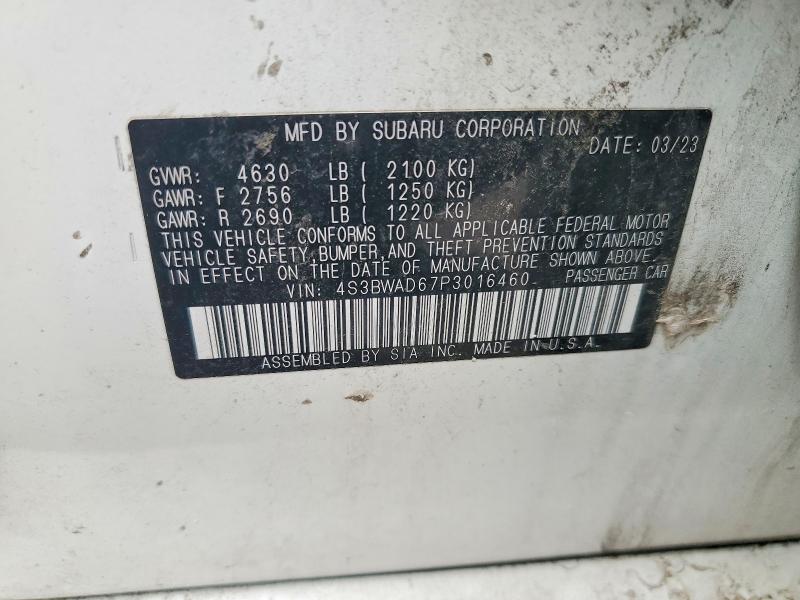48616066 :رقم المزاد ، 4S3BWAD67P3016460 vin ، 2023 Subaru Legacy مزاد بيع