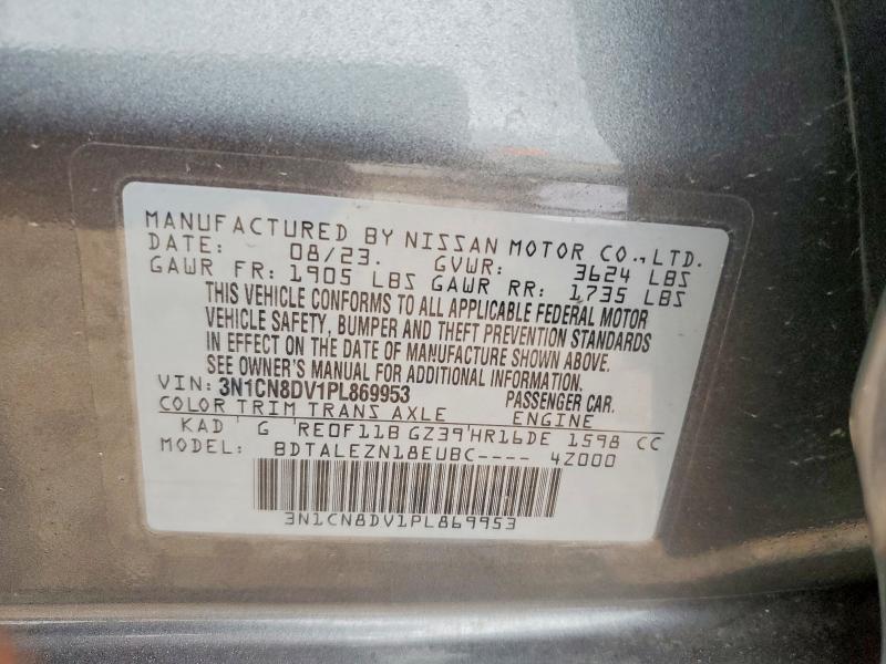 Aukcja sprzedaży 2023 Nissan Versa, vin: 3N1CN8DV1PL869953, numer aukcji: 49700386