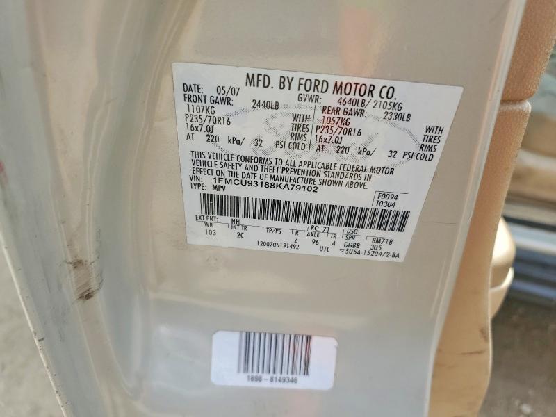 50786536 :رقم المزاد ، 1FMCU93188KA79102 vin ، 2008 Ford Escape مزاد بيع