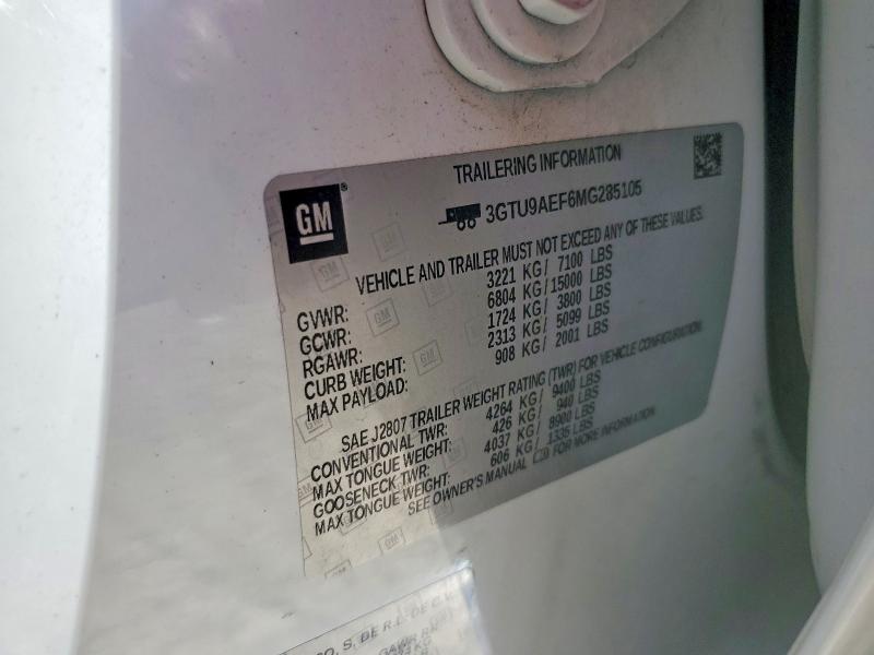 2021 Gmc Sierra მანქანა იყიდება აუქციონზე, vin: 3GTU9AEF6MG285105, აუქციონის ნომერი: 49145306