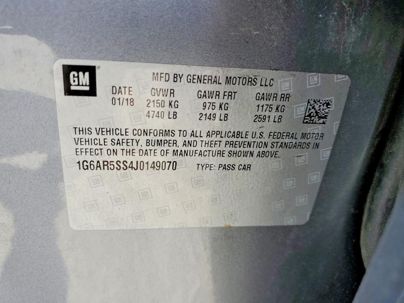 Aukcja sprzedaży 2018 Cadillac Cts, vin: 1G6AR5SS4J0149070, numer aukcji: 50997356