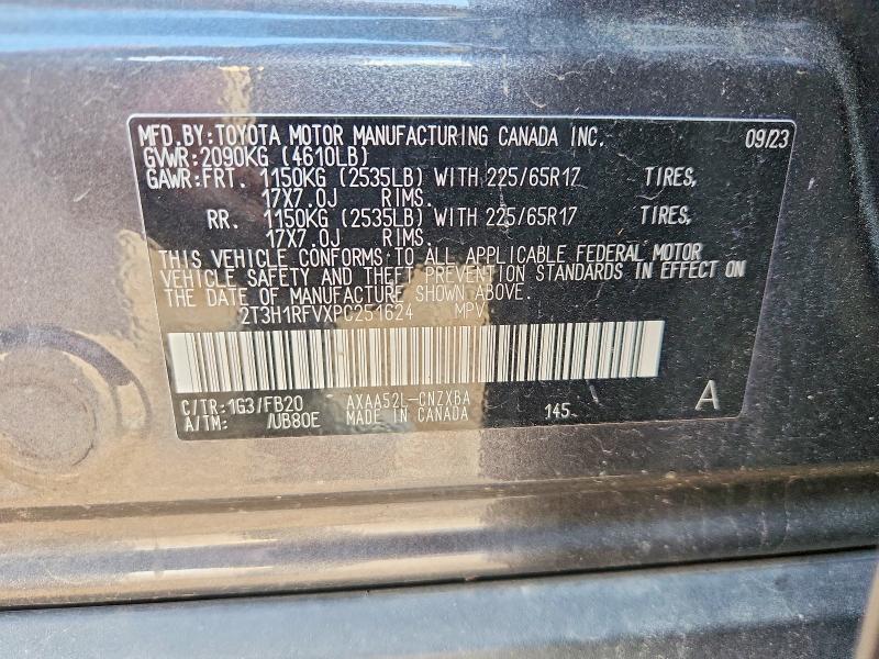 Продажа на аукционе авто 2023 Toyota Rav4, vin: 2T3H1RFVXPC251624, номер лота: 50279606