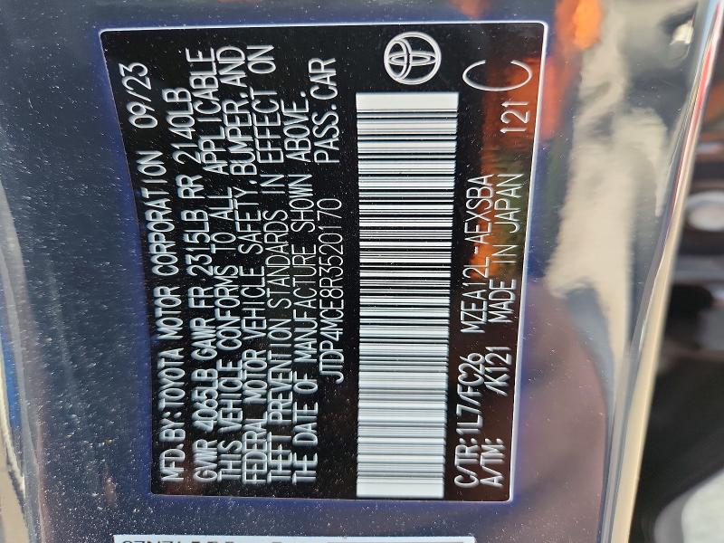 Продажа на аукционе авто 2024 Toyota Corolla, vin: JTDP4MCE8R3520170, номер лота: 52069636