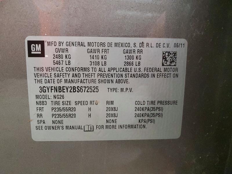 Продаж на аукціоні авто 2011 Cadillac Srx, vin: 3GYFNBEY2BS672525, номер лоту: 49009516