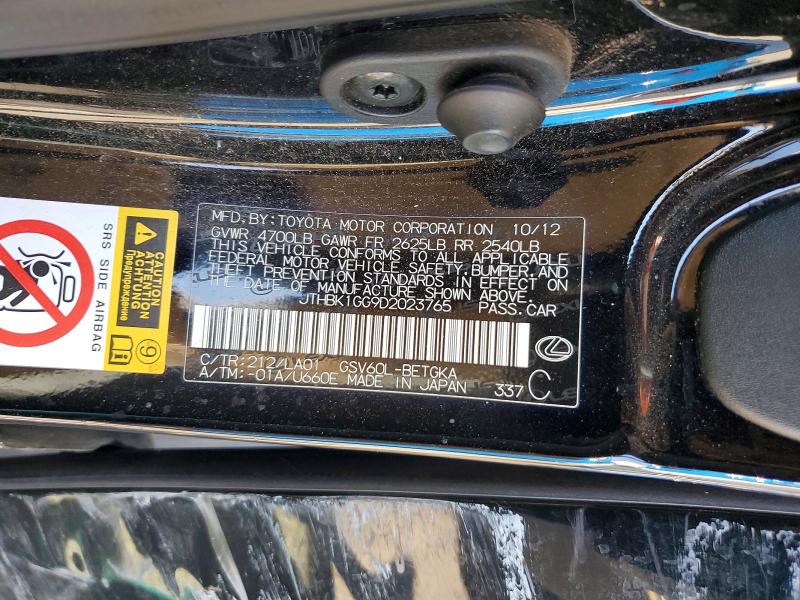 Продажа на аукционе авто 2013 Lexus Es, vin: JTHBK1GG9D2023765, номер лота: 49260246
