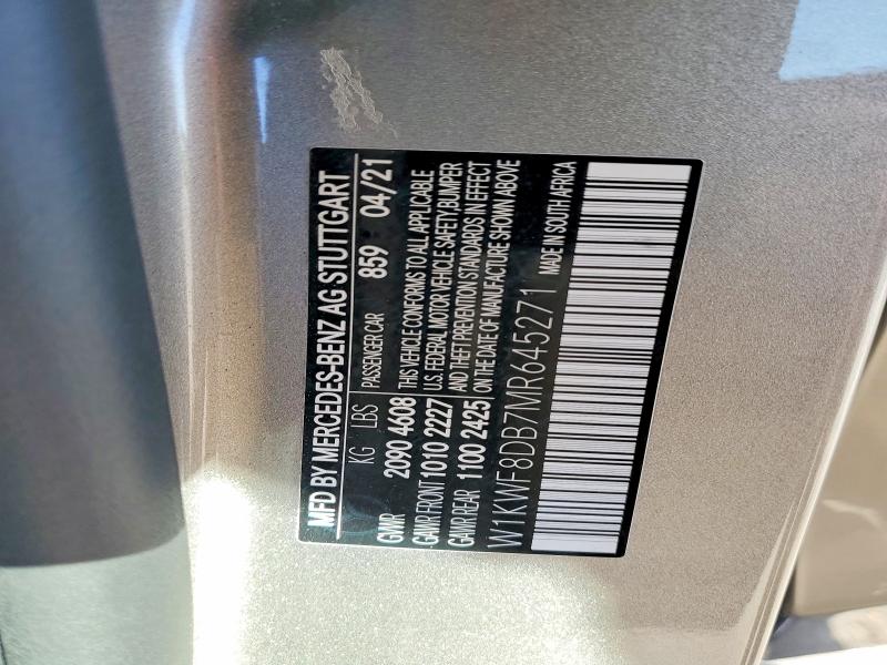 Aukcja sprzedaży 2021 Mercedes-benz C, vin: W1KWF8DB7MR645271, numer aukcji: 52071256