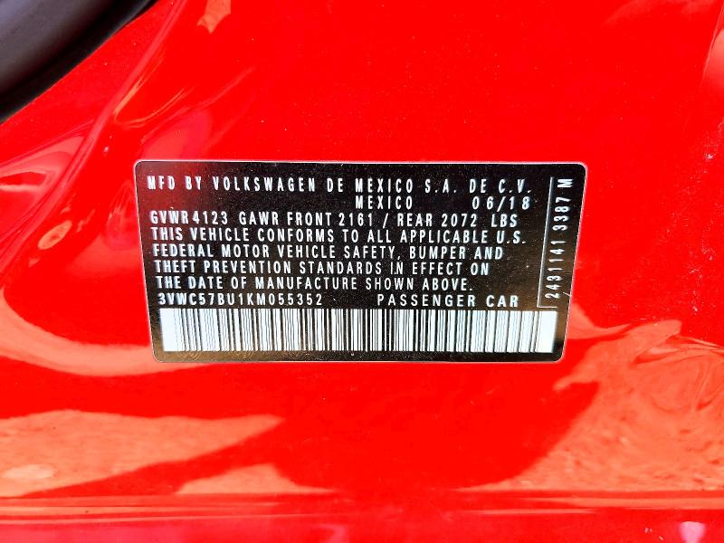 Продажа на аукционе авто 2019 Volkswagen Jetta, vin: 3VWC57BU1KM055352, номер лота: 49335256